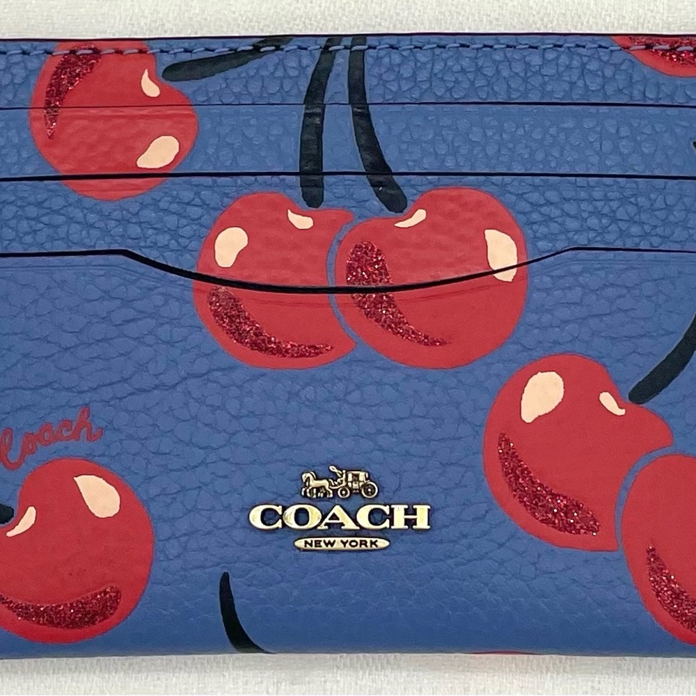 COACH Cherry Print Card Case, NWT